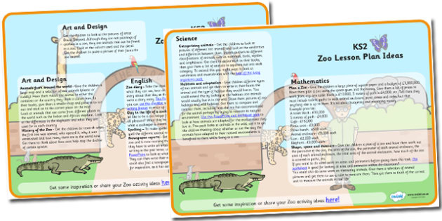 Zoo Lesson Plan Ideas KS2 (teacher made)