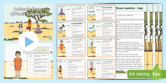 Animals from African Countries Yoga Story PowerPoint Pack