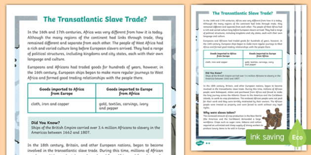 Slavery Differentiated Fact File