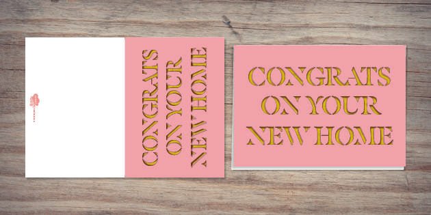 New Home Cut Out Card Twinkl Party
