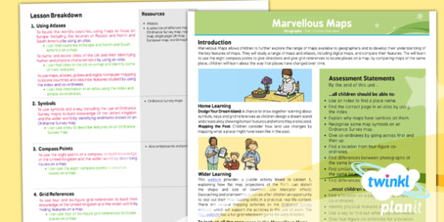 FREE! - Map Reading Planning Overview - Year 5 Geography
