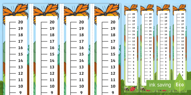 minibeast themed 0 20 vertical number line teacher made