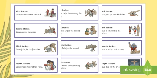 Stations Of The Cross Word Cards Teacher Made