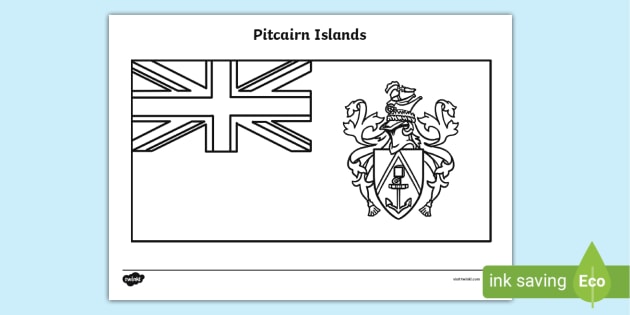 Pitcairn Islands Flag Colouring Sheet