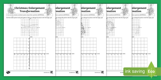 Christmas Enlargement Transformation Worksheets