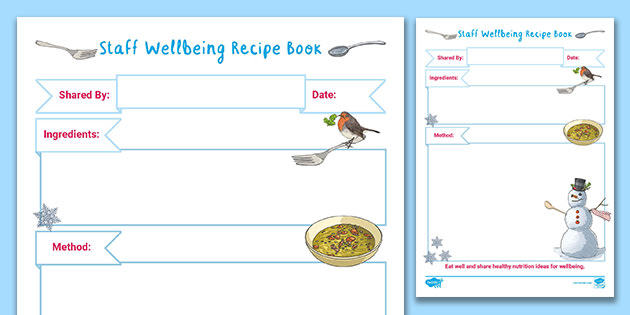 Staff Wellbeing Staff Recipe Book Teacher Made