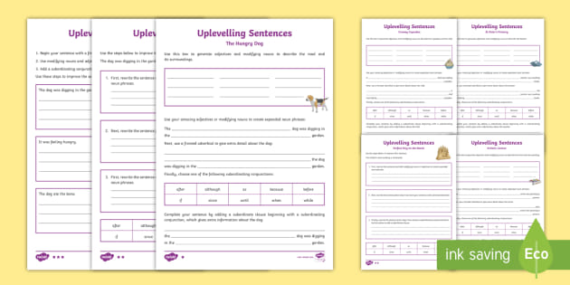 grammar worksheets for year 6 pdf up levelling sentences