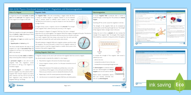 Magnetism Knowledge Organiser | AQA Science | Beyond