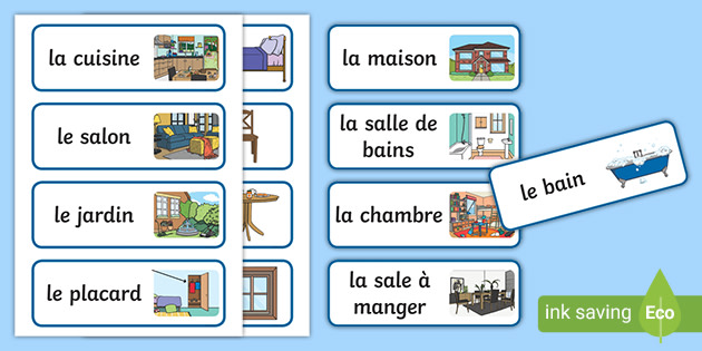French Parts of House Words Flashcards (teacher made)