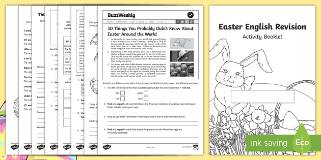 spag sats ks2 year 6 easter english revision booklet