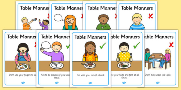 table manners clipart