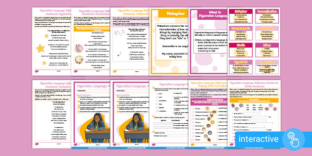 FREE Figurative Language Interactive Resource Pack - Grades 4-7