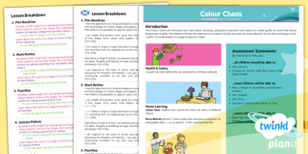 Art: Colour Chaos KS1 Planning Overview CfE