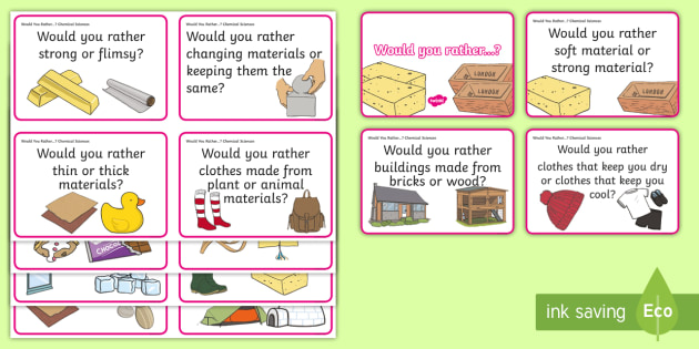 Would You Rather...? Chemical Sciences Foundation-Year 2 Question Cards