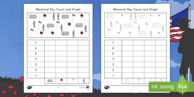 memorial day count and graph activity teacher made