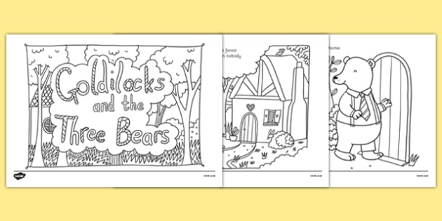 goldilocks running away coloring pages