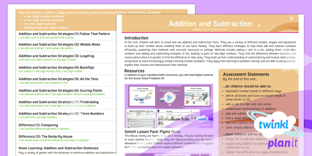 Year 2 Number - Addition and Subtraction Primary Resources