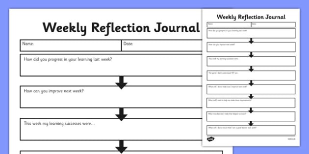 PERSONAL Daily Reflections Weekly Reflection Journal Monthly 