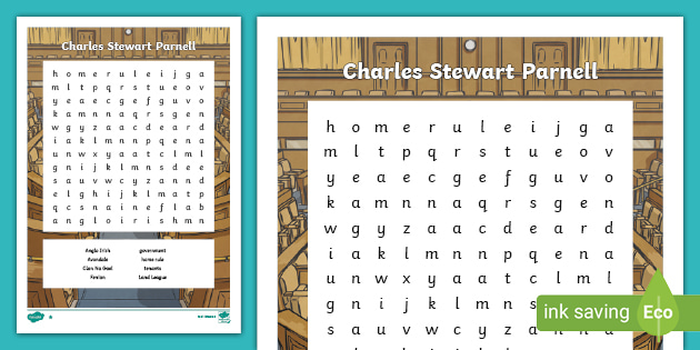 Charles Stewart Parnell Word Search (teacher made)