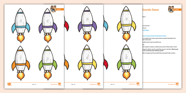 Phonics Level 2 Space Rocket Sounds Rocket Ships