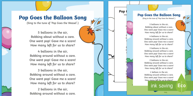 Pop Goes the Balloon Song (teacher made)