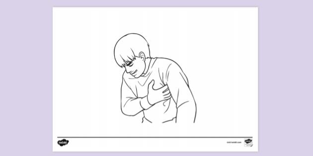 First Aid Heart Attack | KS1 Colouring Sheets | Twinkl