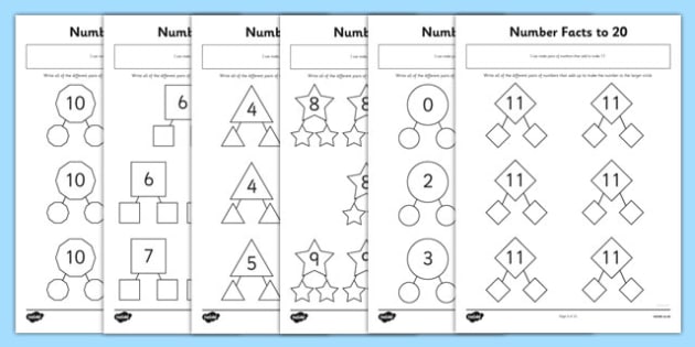 Number Facts To 20 Worksheet