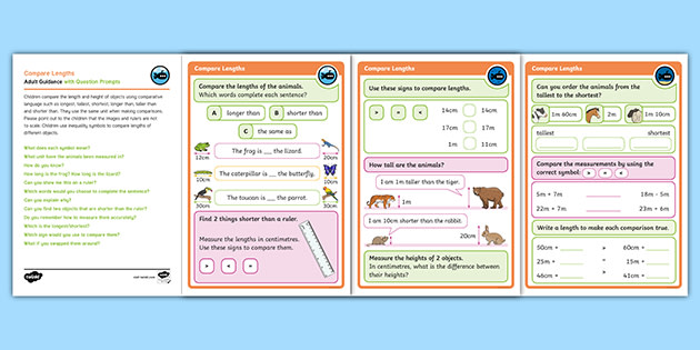 white rose maths compatible year 2 compare lengths mastery
