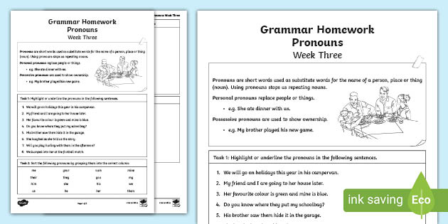 homework grammar example