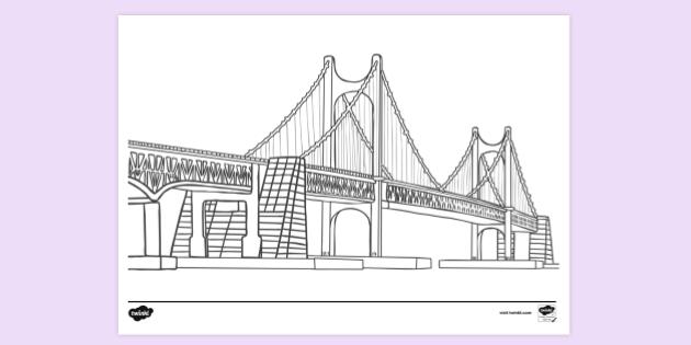 FREE! - Golden Gate Bridge Colouring | Colouring Sheets