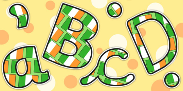 Republic of Ireland Size Editable Display Letters