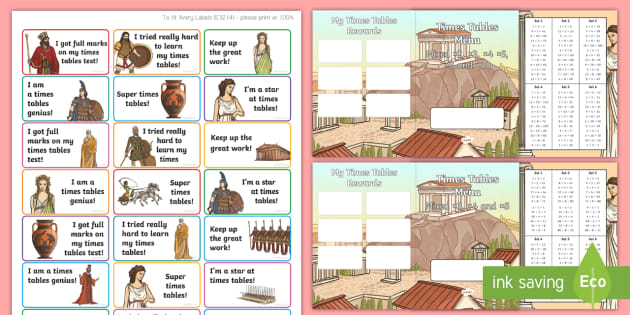 Year 4 Ancient Greece-Themed Times Tables Resource Pack