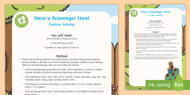 Garden Treasure Hunt Worksheet Treasure Hunt Clues