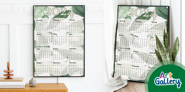 Valentine's Day-Themed 2024 Wall Calendar Poster - Twinkl