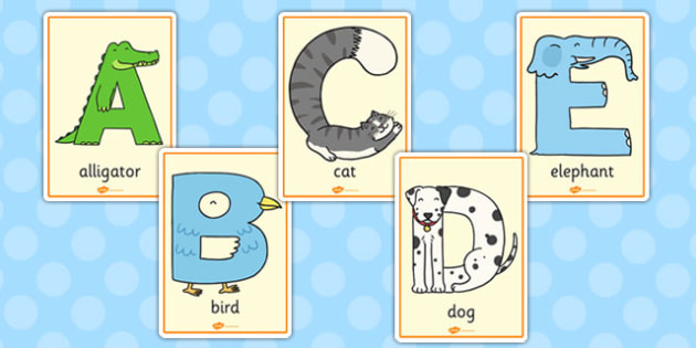 Animal Alphabet Display Posters With Words (teacher made)