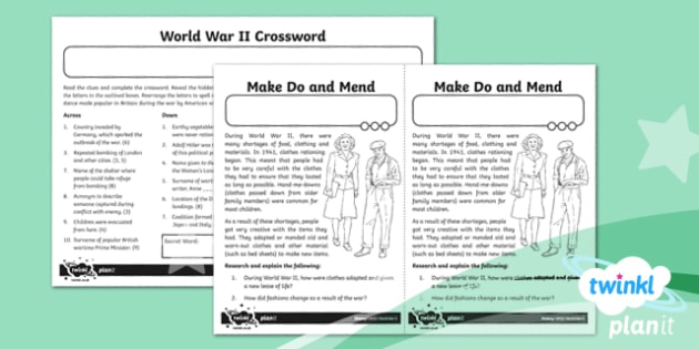 world war 2 homework ideas ks2