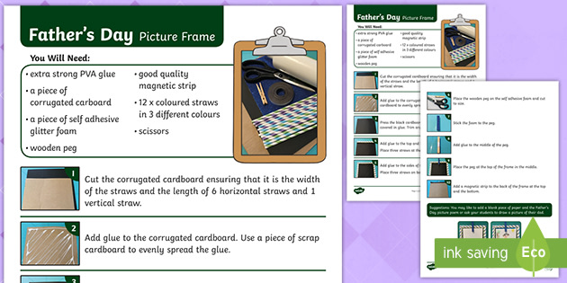 Father's Day Picture Frame Craft Instructions - Australia