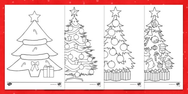FREE! - Desenho de Árvore de Natal – Atividade de Colorir