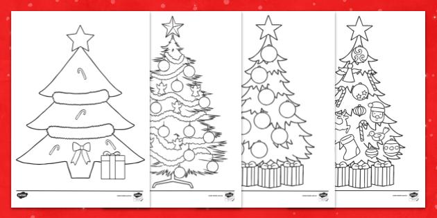 30 Desenhos de Árvores de Natal para Colorir, Montar e Imprimir - Online  Cursos Gratuitos