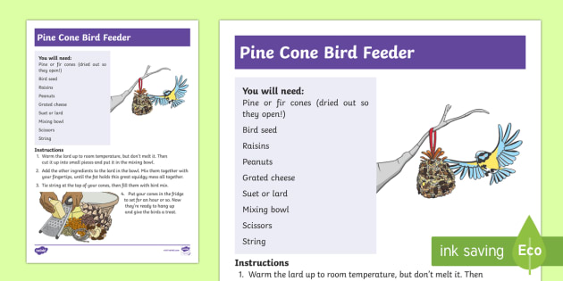 Ks1 Make A Pine Cone Bird Feeder Craft Instructions