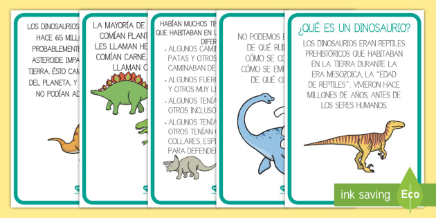 Tarjetas informativas: Los dinosaurios (teacher made)