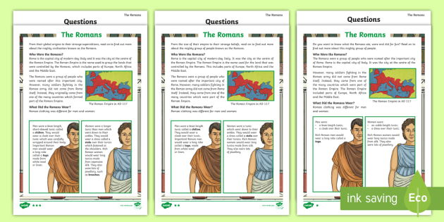 Lks2 The Romans Differentiated Comprehension Activity