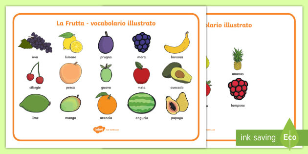 La Frutta Vocabolario Illustrato Italian (Teacher-Made)