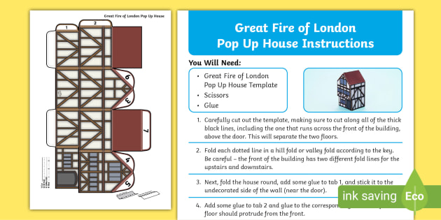 Great Fire of London Display Paper Model Building Twinkl