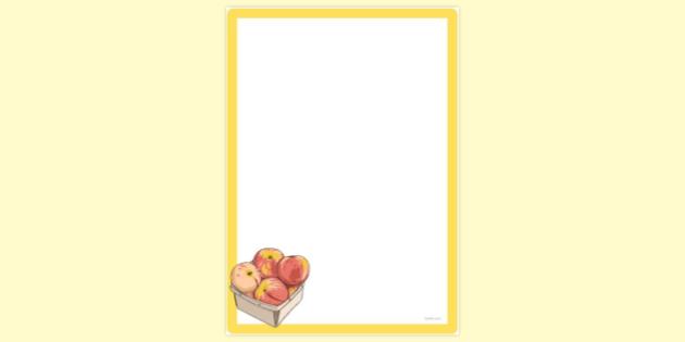 FREE! - Box of Peaches Page Border | Page Borders | Twinkl