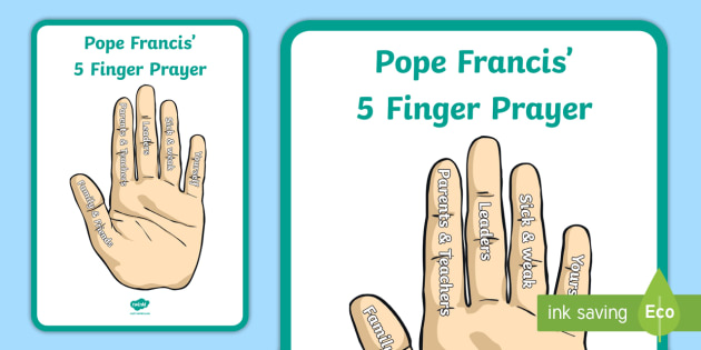 5 Finger Prayer Display Poster