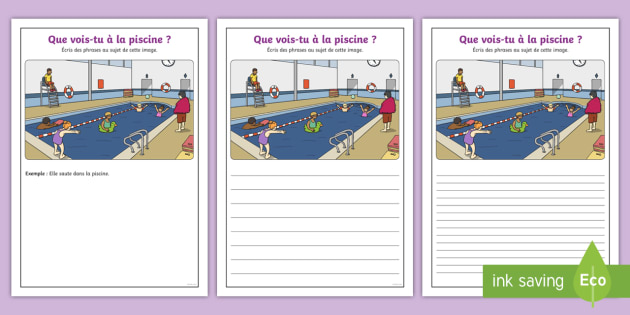 Supports Images Pour La Production D Ecrits A La Piscine