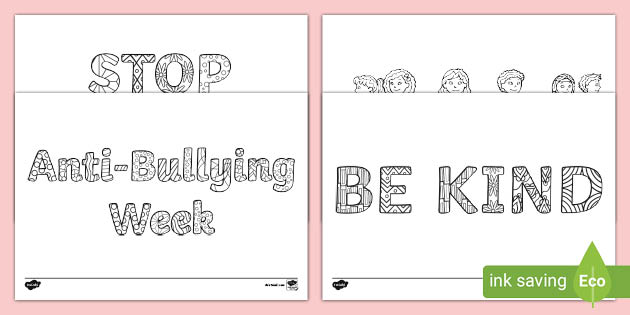 KS1 Anti-Bullying Mindfulness Colouring Sheets