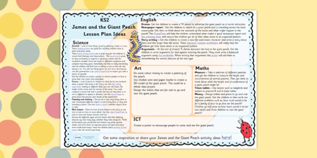 James And The Giant Peach Lesson Plan Ideas Ks2