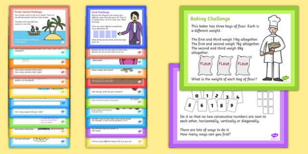 LKS2 Mixed Maths Challenge Cards